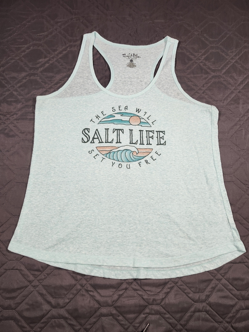 Salt Life Light Mint Graphic Racerback Tank Top
